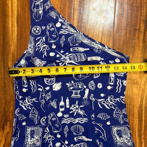 NWT Madewell x Lisa Says Gah! One-Shoulder Mini Dress in Clematis Blue Size 00 - Picture 13 of 13